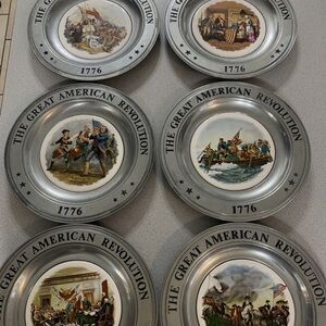 VTG The Great American Revolution Pewter Collectible plates